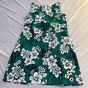 Island Aloha Wear VTG Green Hawaiian Tropical Dress Size Large